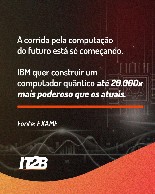 Segundo a Exame, a IBM acaba de anunciar um plano ousado: criar um computador quântico com até 20 MIL vezes mais potência que os modelos atuais.

O projeto, que deve ser concluído até 2033, pode revolucionar áreas como saúde, segurança, finanças e IA, resolvendo problemas que hoje seriam "incomputáveis".

E o impacto disso? Gigantesco. A corrida quântica está oficialmente Online!

Confira a matéria completa nos stories.

#Tecnologia #Inovação #ComputaçãoQuântica #IBM #TransformaçãoDigital #Futuro